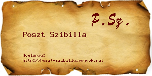 Poszt Szibilla névjegykártya